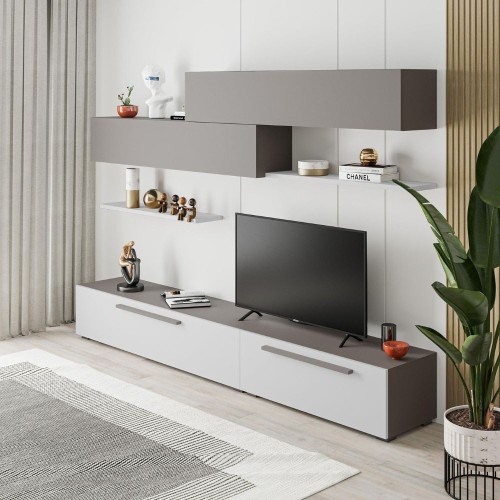 Parete attrezzata Kombat 260 colore bianco e tortora