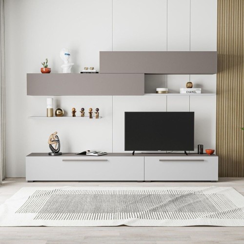 Parete attrezzata Kombat 260 colore bianco e tortora