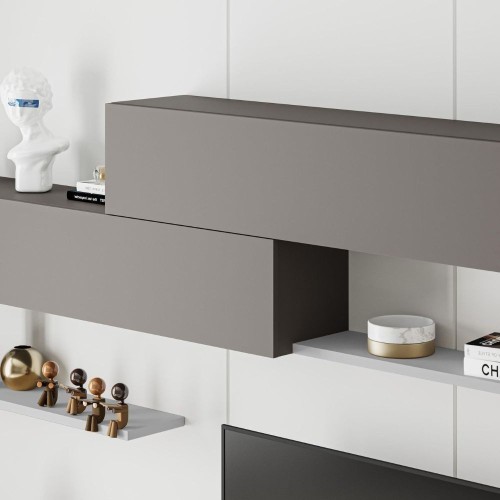 Parete attrezzata Kombat 260 colore bianco e tortora