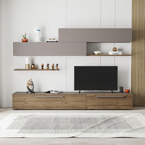 Parete attrezzata Kombat 260 colore hitit noce e tortora