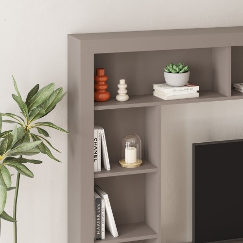 Parete attrezzata Leo con nicchia a giorno e anta a ribalta