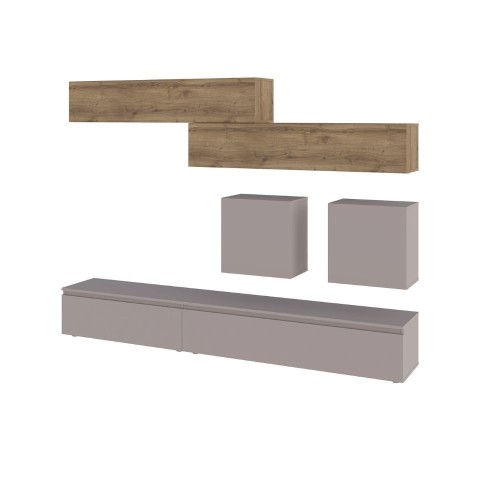 Parete attrezzata Licia in tortora e hitit noce H