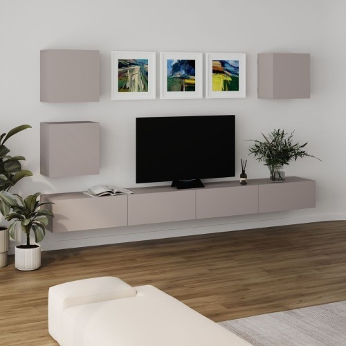 Parete attrezzata Marte colore tortora H 170x40x300 cm.