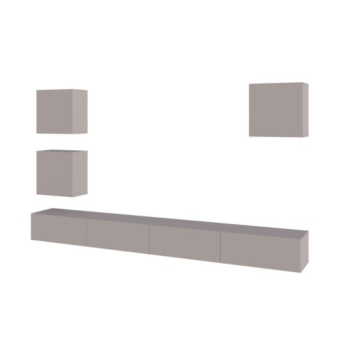 Parete attrezzata Marte colore tortora H 170x40x300 cm.