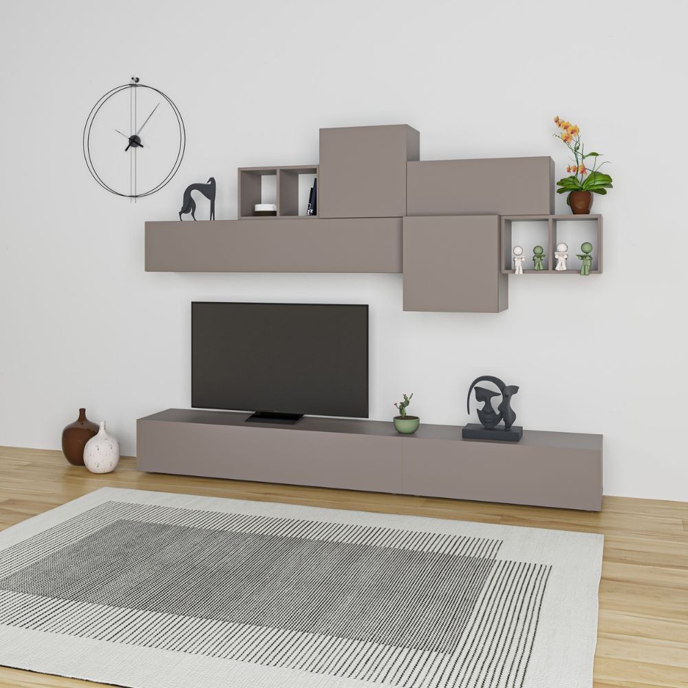 Parete attrezzata Tromen 260 cm. tortora MTV234475 EFFEZETA