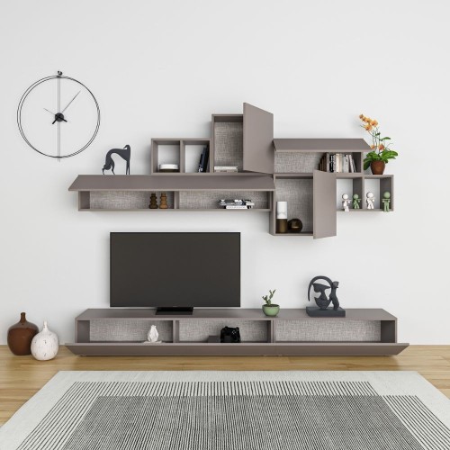 Parete attrezzata Tromen 260 cm. tortora MTV234475 EFFEZETA