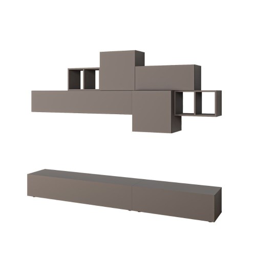 Parete attrezzata Tromen 260 cm. tortora MTV234475 EFFEZETA