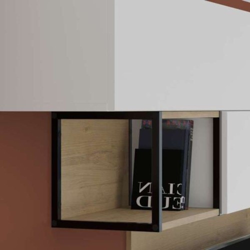 Parete attrezzata Tronador 260 cm. bianco e rovere EFFEZETA