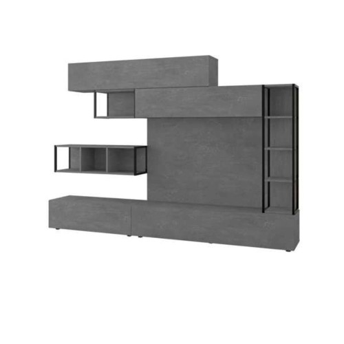 Parete attrezzata Tronador 260 cm. colore cemento EFFEZETA