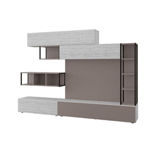 Parete attrezzata Tronador 260 cm. tortora e ancient white