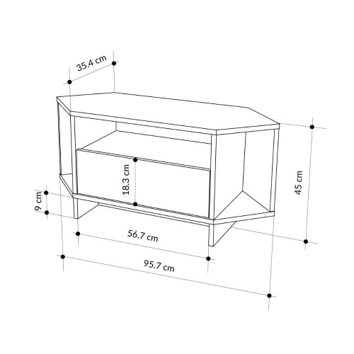 Porta tv angolare Viva con nicchie a giorno in colore