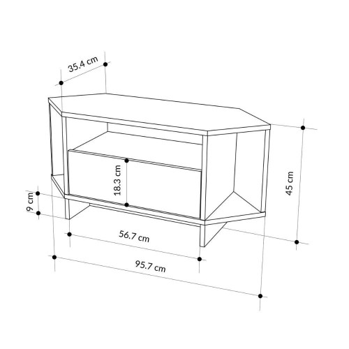 Porta tv angolare Viva con nicchie a giorno in colore