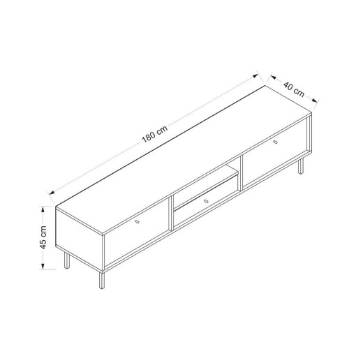 Porta tv Lida con 3 ante e 1 nicchia a giorno colore