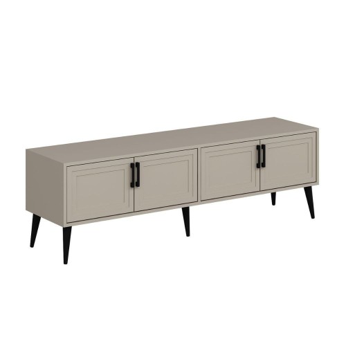 Porta tv Prime con 4 ante colore cashmere e maniglie e