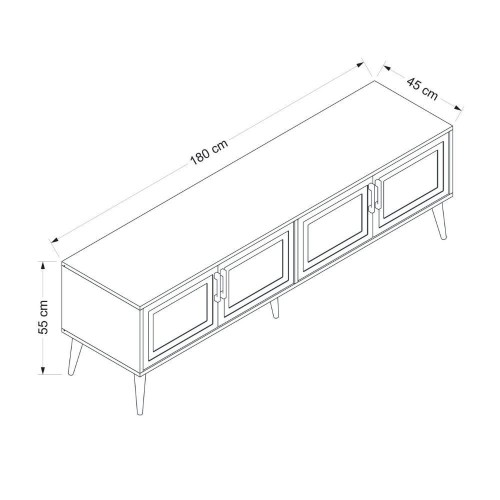 Porta tv Prime con 4 ante colore cashmere e maniglie e