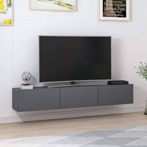 Porta tv sospeso Rigel con 3 ante colore antracite EFFEZETA
