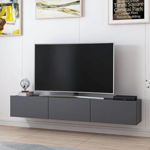 Porta tv sospeso Rigel con 3 ante colore antracite EFFEZETA