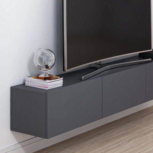 Porta tv sospeso Rigel con 3 ante colore antracite EFFEZETA