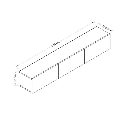 Porta tv sospeso Rigel con 3 ante colore antracite EFFEZETA