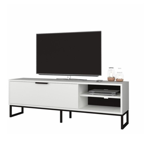 Porta tv Way bianco con dettagli ghisa EFFEZETA ITALIA