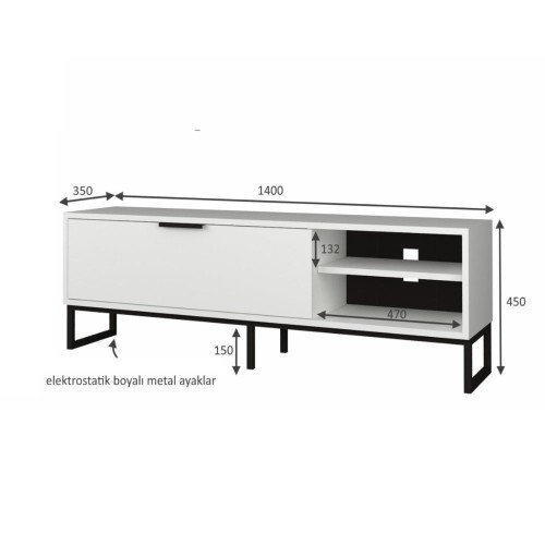 Porta tv Way bianco con dettagli ghisa EFFEZETA ITALIA