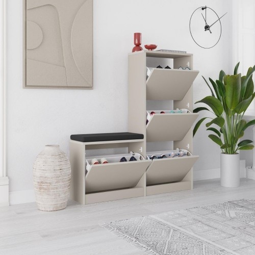 Scarpiera con panca Dude con 4 ante a ribalta colore