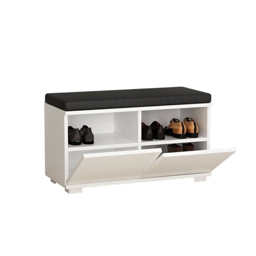 Scarpiera con pouff Dragoshoe bianco nero EFFEZETA ITALIA