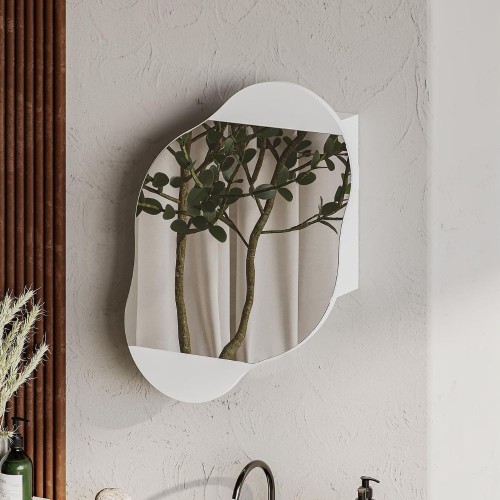 Specchio Cloud a forma di nuvola apribile colore bianco