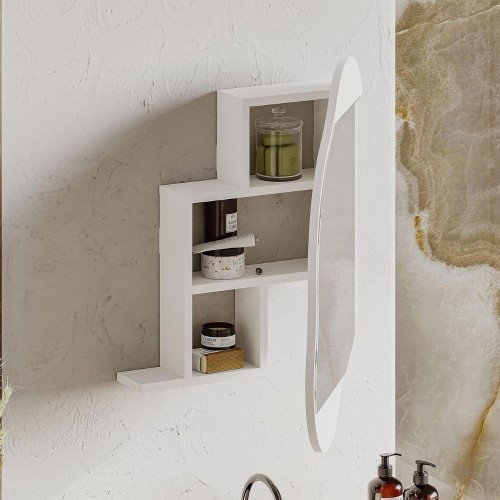 Specchio Cloud a forma di nuvola apribile colore bianco