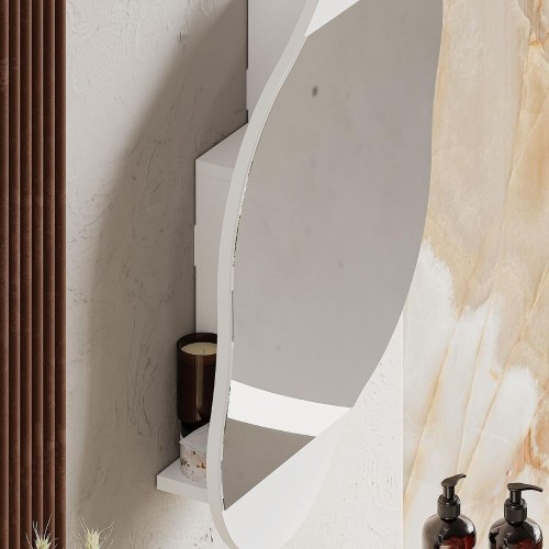 Specchio Cloud a forma di nuvola apribile colore bianco