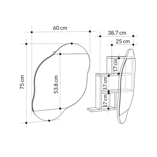 Specchio Cloud a forma di nuvola apribile colore bianco