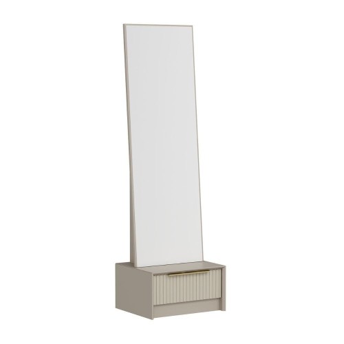 Specchio con base cassetto Kale colore cashmere effetto