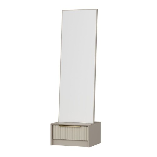 Specchio con base cassetto Kale colore cashmere effetto
