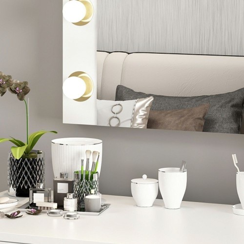 Specchio trucco Armin colore bianco con luci LED lampadine