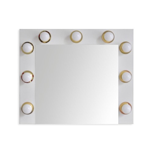 Specchio trucco Armin colore bianco con luci LED lampadine