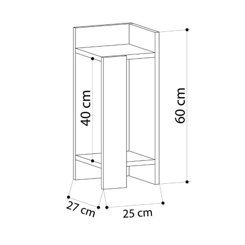 Tavolino comodino di design Elos 27x25x60h colore nero