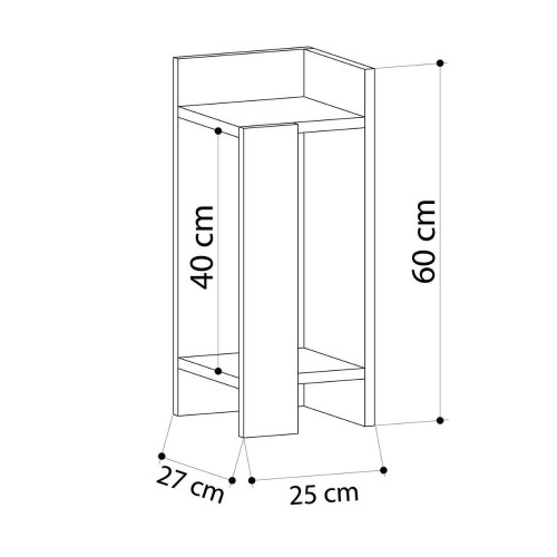 Tavolino comodino di design Elos 27x25x60h colore tortora