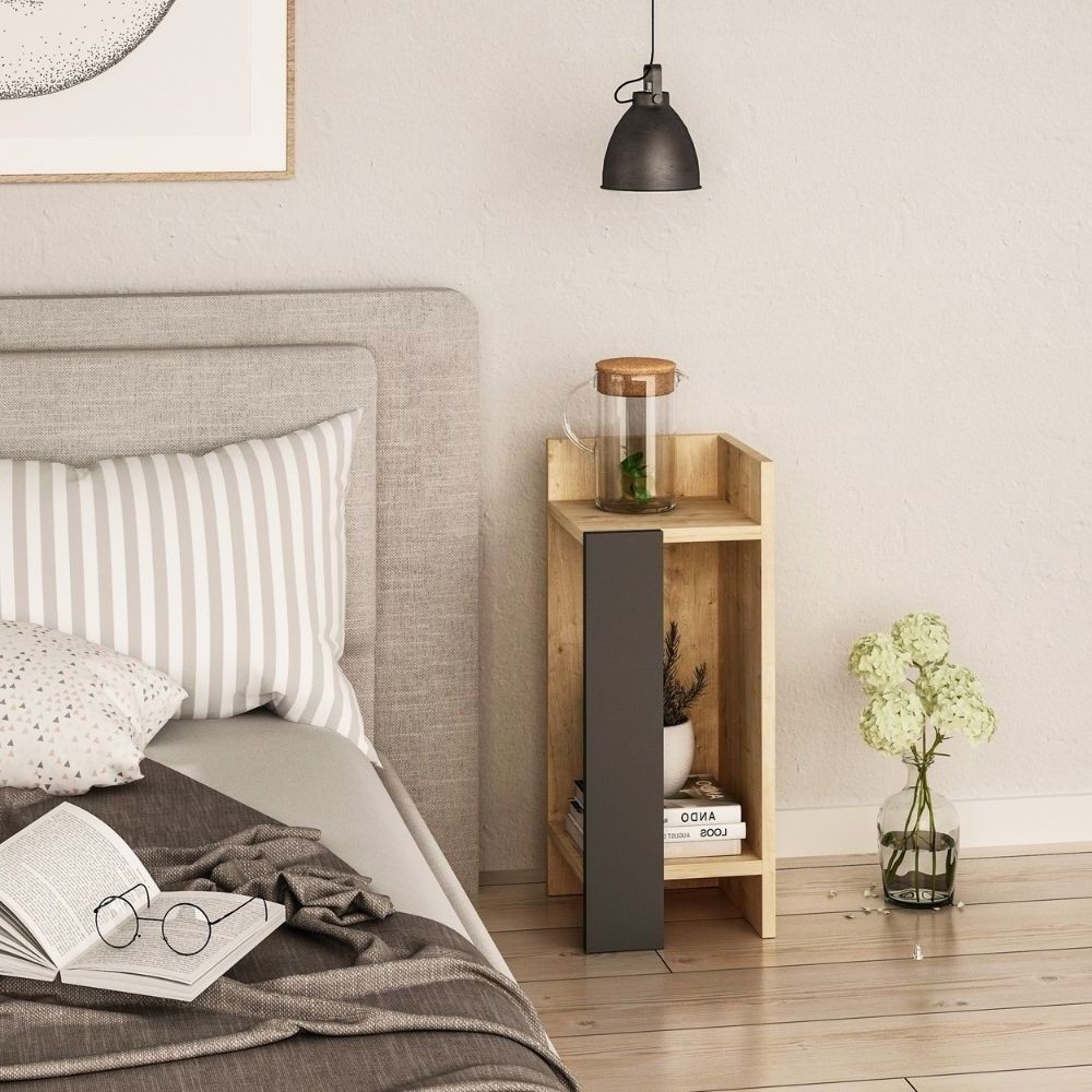 Tavolino comodino di design Elos colore rovere oak pannello