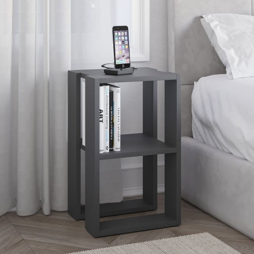 Tavolino comodino Lonie colore antracite EFFEZETA ITALIA