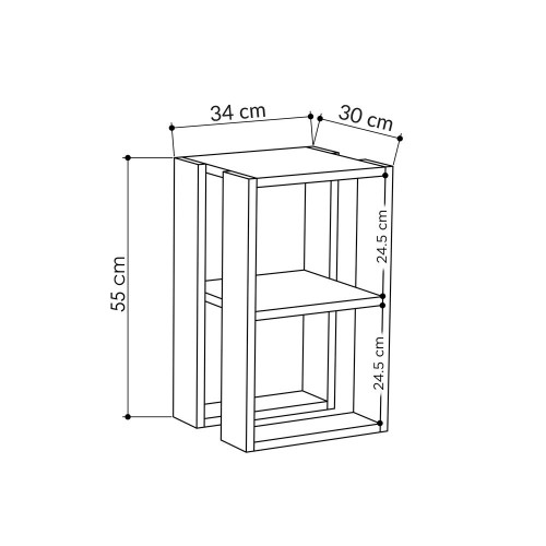 Tavolino comodino Lonie colore cashmere EFFEZETA ITALIA