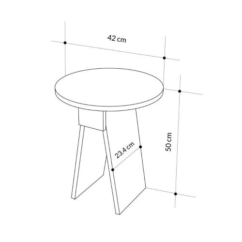 Tavolino da salotto Chen 50x42x23.4 cm. colore bianco