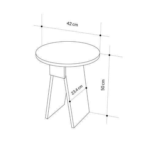 Tavolino da salotto Chen H 50x42x23.4 cm. colore antracite