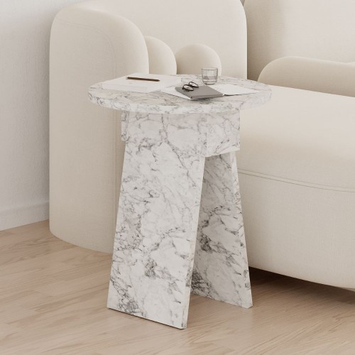 Tavolino da salotto Chen H 50x42x23.4 cm. colore carrara
