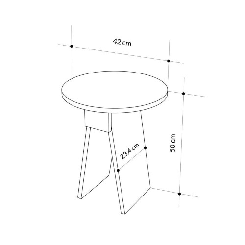 Tavolino da salotto Chen H 50x42x23.4 cm. colore carrara