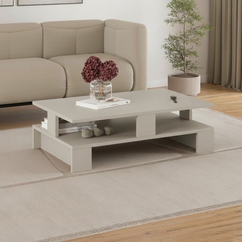 Tavolino da salotto Mansu cashmere doppio ripiano EFFEZETA