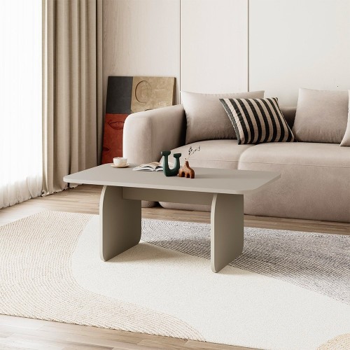Tavolino da salotto Pietra con gambe a pannello piatto in