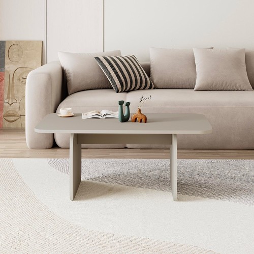 Tavolino da salotto Pietra con gambe a pannello piatto in