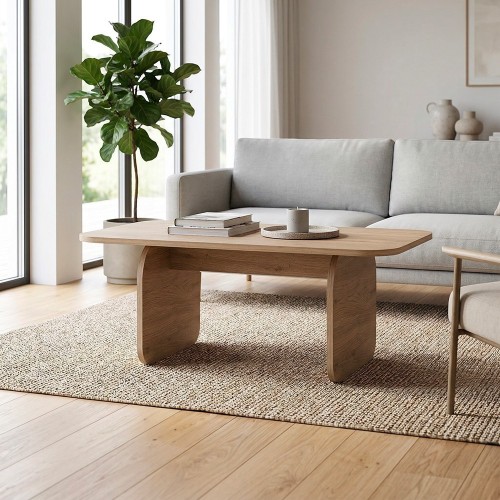 Tavolino da salotto Pietra con gambe a pannello piatto in