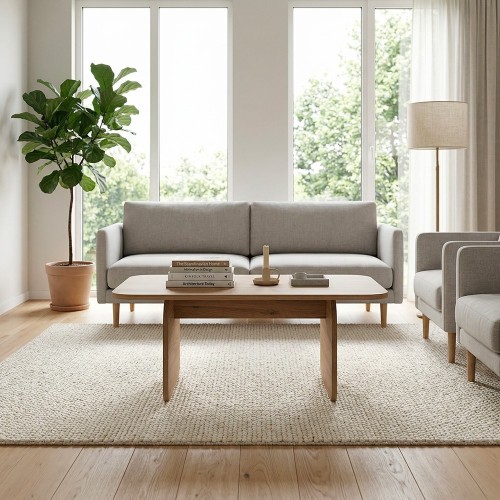 Tavolino da salotto Pietra con gambe a pannello piatto in