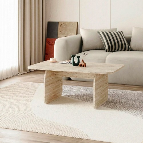 Tavolino da salotto Pietra con gambe a pannello piatto in